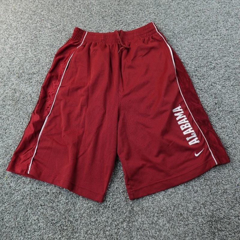 Vtg Alabama Crimson Tide Shorts Mens S Red Nike Ncaa Basketball Drawstring Y2k